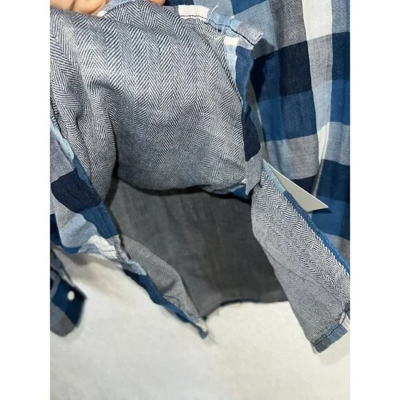 Wallin & Bros Flannel Shirt Mens XL Button Up Blue Plaid NWTS NEW Cotton (X) - Picture 4 of 9